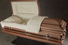 Treemont Casket, 20 Gauge Steel, Gasketed Coppertone Shaded Ebony Finish, Rosetan Crepe Interior